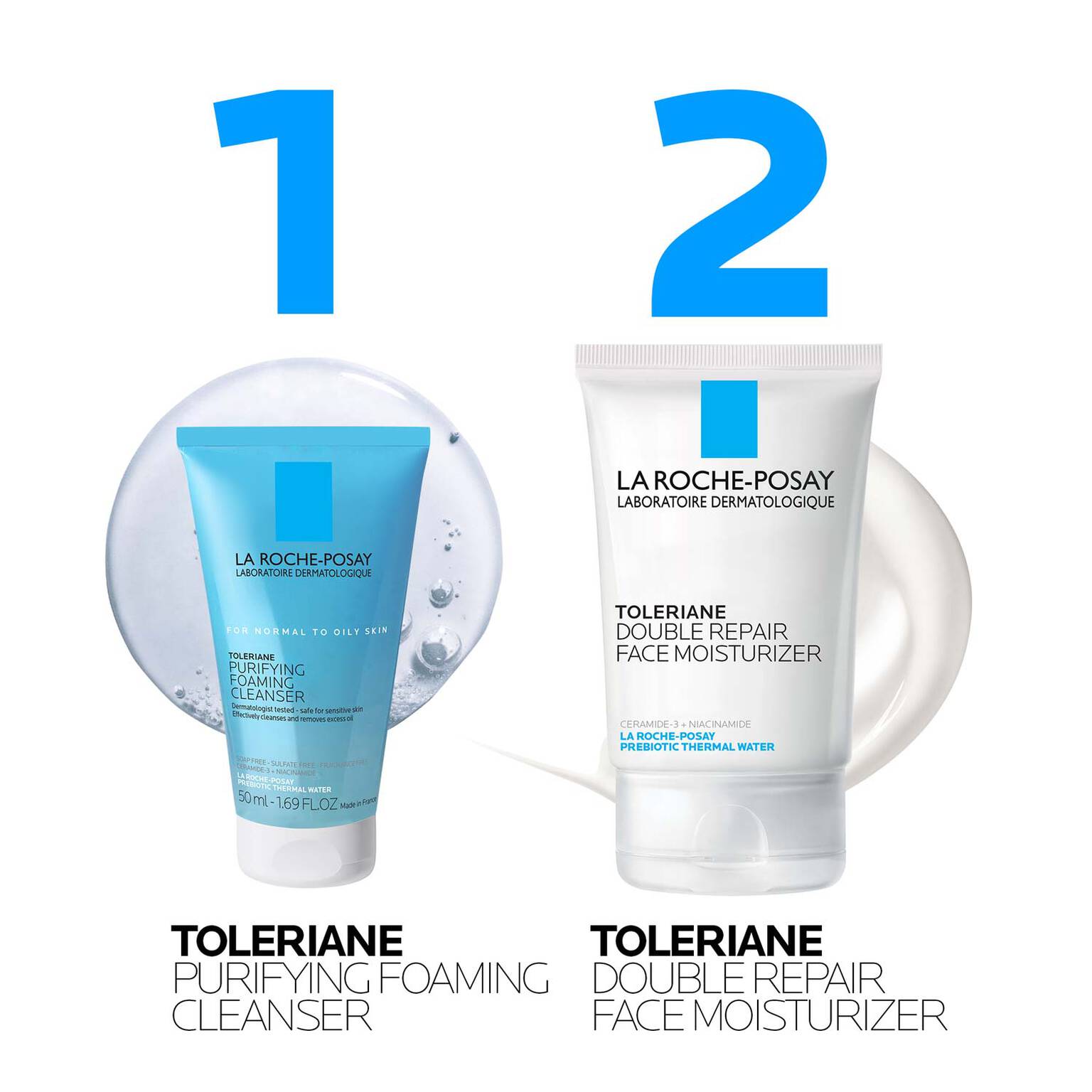 toleriane-purifying-foaming-cleanser-and-toleriane-double-repair-face-moisturizer-travel-set-p4 AmazonSet-TolerianePurifyingCleanser100ml-TolerianeDRM_routine.jpg