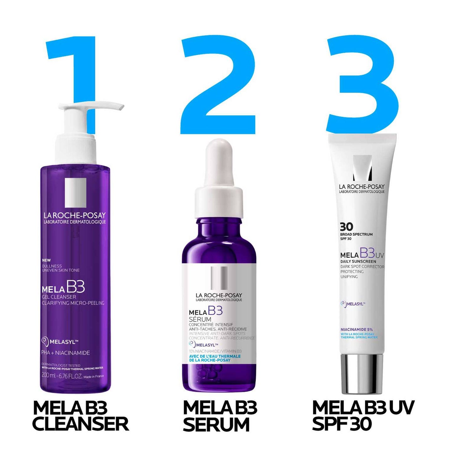 mela-b3-uv-daily-moisturizer-spf-30-with-melasyltm-niacinamide-r7 LaRochePosay-Product-MelaB3-MelaB3Cleanser-200ml-03337875890069-Routine_1500x1500_REV.jpg